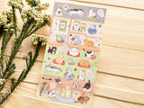 Traditional Japanese Sheet of Sticker / Rabbits and Japanese Sweets