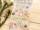 Traditional Japanese Sheet of Sticker / Cats and Japanese-style Room