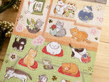 Traditional Japanese Sheet of Sticker / Cats and Japanese-style Room