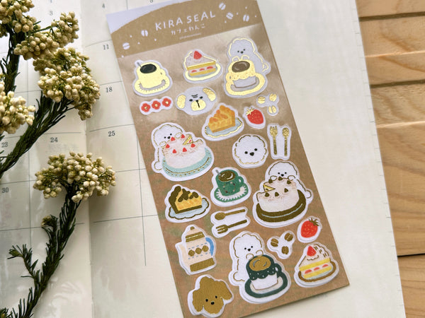 Furukawa Foil-stamped Sheet of Stickers / Puppy Cafe