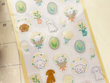 Furukawa Clear Sheet of Stickers / Puppy & Mimosa