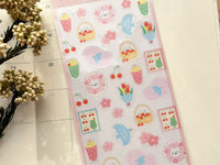 Furukawa Clear Sheet of Stickers / Kitten & Sakura