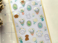 Furukawa Clear Sheet of Stickers / Puppy & Mimosa