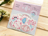 Furukawa Mino Paper Flake Stickers / Kitten & Sakura