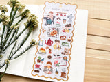 "Routine Charm" Sheet of Stickers / Cafe