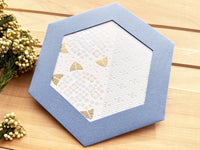 Japanese Gold Foil Letter Pressed Hexagonal Card with Envelope