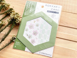 Japanese Gold Foil Letter Pressed Hexagonal Card with Envelope