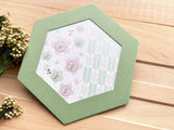 Japanese Gold Foil Letter Pressed Hexagonal Card with Envelope