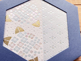 Japanese Gold Foil Letter Pressed Hexagonal Card with Envelope