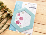 Japanese Gold Foil Letter Pressed Hexagonal Card with Envelope