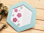 Japanese Gold Foil Letter Pressed Hexagonal Card with Envelope