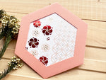 Japanese Gold Foil Letter Pressed Hexagonal Card with Envelope