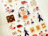 Furukawa x ob1toy Clear Sheet of Stickers / Retro Post