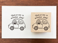 "Marle" Japanese Wooden Rubber Stamp - Tomorrow is Another Day