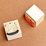 Kinotorico Original Wooden Rubber Stamp / Swan