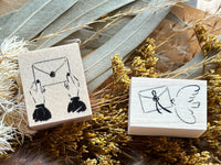 nonco hanco Rubber Stamp - Bird & Letter