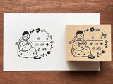 "Marle" Japanese Wooden Rubber Stamp - Planner Stamp