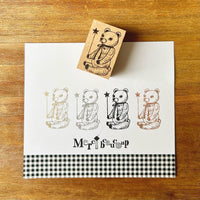 Kinotorico Original Wooden Rubber Stamp / Teddy Bear