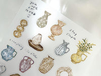 On Sale - Pion Print-on Sticker / Flower & Vase