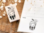 Nonnlala Original Rubber Stamp - Thinking Girl