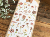 Botanical Watercolor Sheet of Stickers / Brown