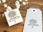 Japanese Botanical Garden Wooden Rubber Stamp - Hydrangea