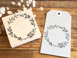 Japanese Botanical Garden Wooden Rubber Stamp - Leaf Wreath