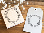 Japanese Botanical Garden Wooden Rubber Stamp - Flower Wreath